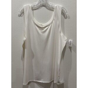 NEW With Tags Women's Roz & Ali White Tank Shirt - Size 3x